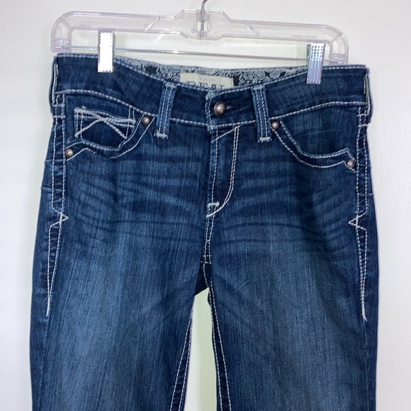 Ariat, R.E.A.L Denim, Mid Rise Straight Blue Denim Jeans. 29R - Picture 5 of 16